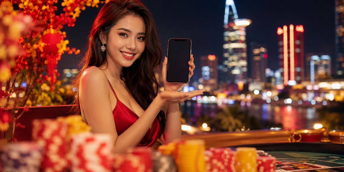 Màn hình điện thoại hiển thị giao diện casino mobile tại TP. Hồ Chí Minh